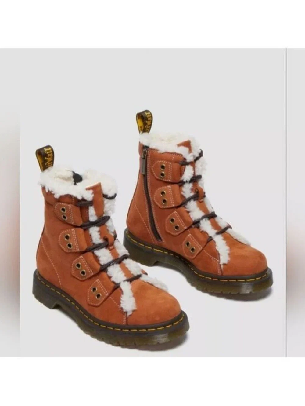 Dr. Martens Women's 1460 Lace to Toe Fur Lined Buttersoft Lace Up Boots Size 6